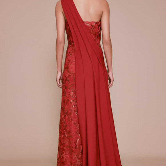 Pira one-shoulder sequin crepe gown(BMK19982L) - Picture 3 of 3